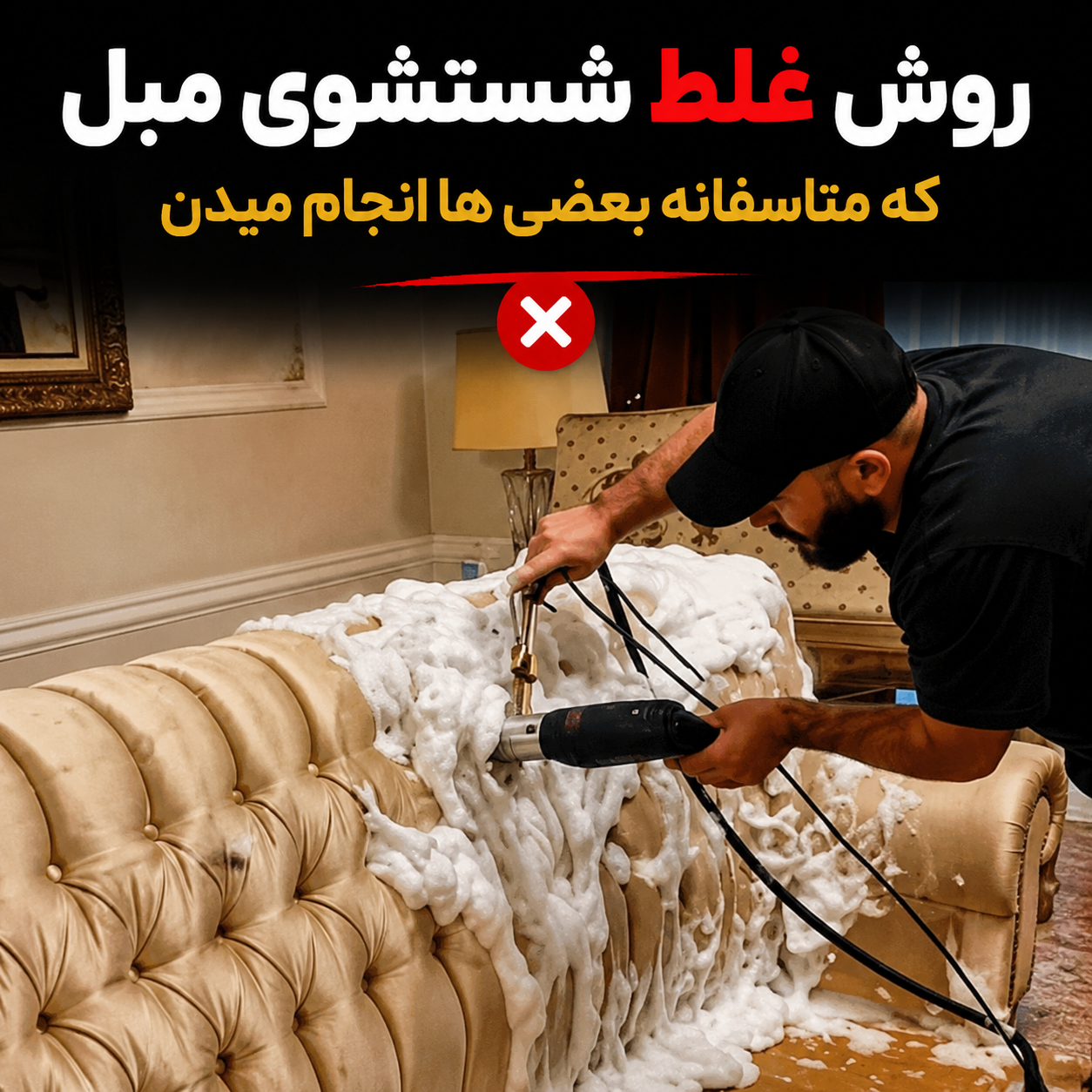 روش غلط شستشوی مبل که متأسفانه بعضی ها انجام میدن